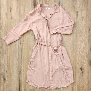 Uniqlo Long-Sleeve Shirt Dress Women's XS in Pink